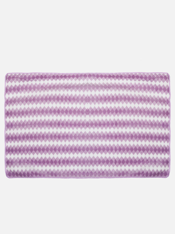 Set of 3 Lavender & White Solid Microfiber Towels