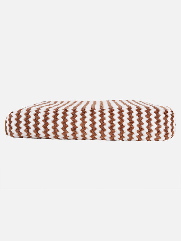 Set of 3 Brown & White Solid Microfiber Towels