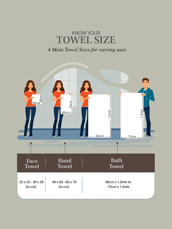 Set of 3 Brown & White Solid Microfiber Towels