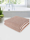 Set of 3 Brown & White Solid Microfiber Towels