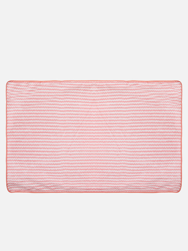 Set of 3 Pink & White Solid Microfiber Towels