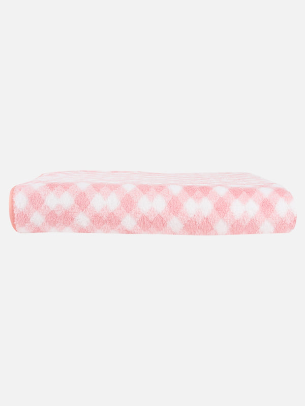 Set of 3 Pink & White Solid Microfiber Towels