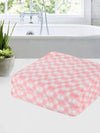 Set of 3 Pink & White Solid Microfiber Towels