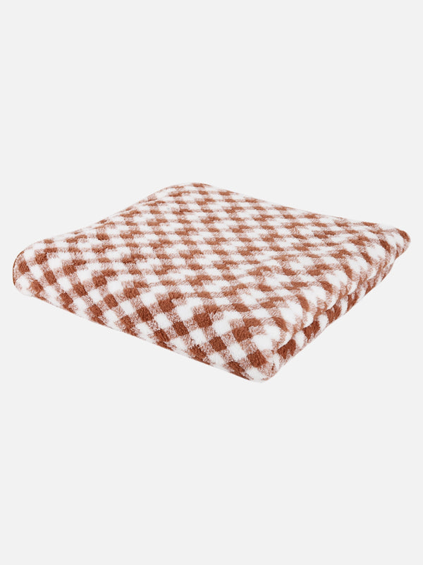Set of 3 Brown & White Solid Microfiber Towels