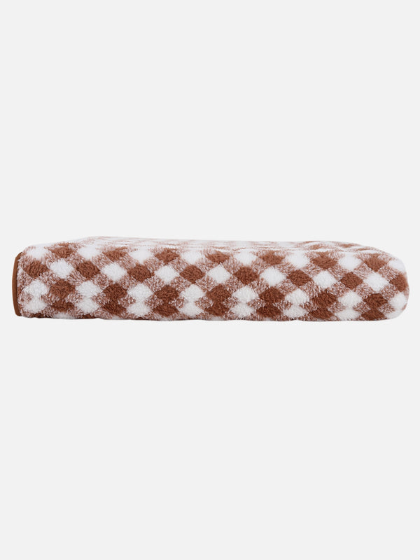 Set of 3 Brown & White Solid Microfiber Towels