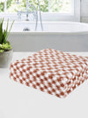 Set of 3 Brown & White Solid Microfiber Towels