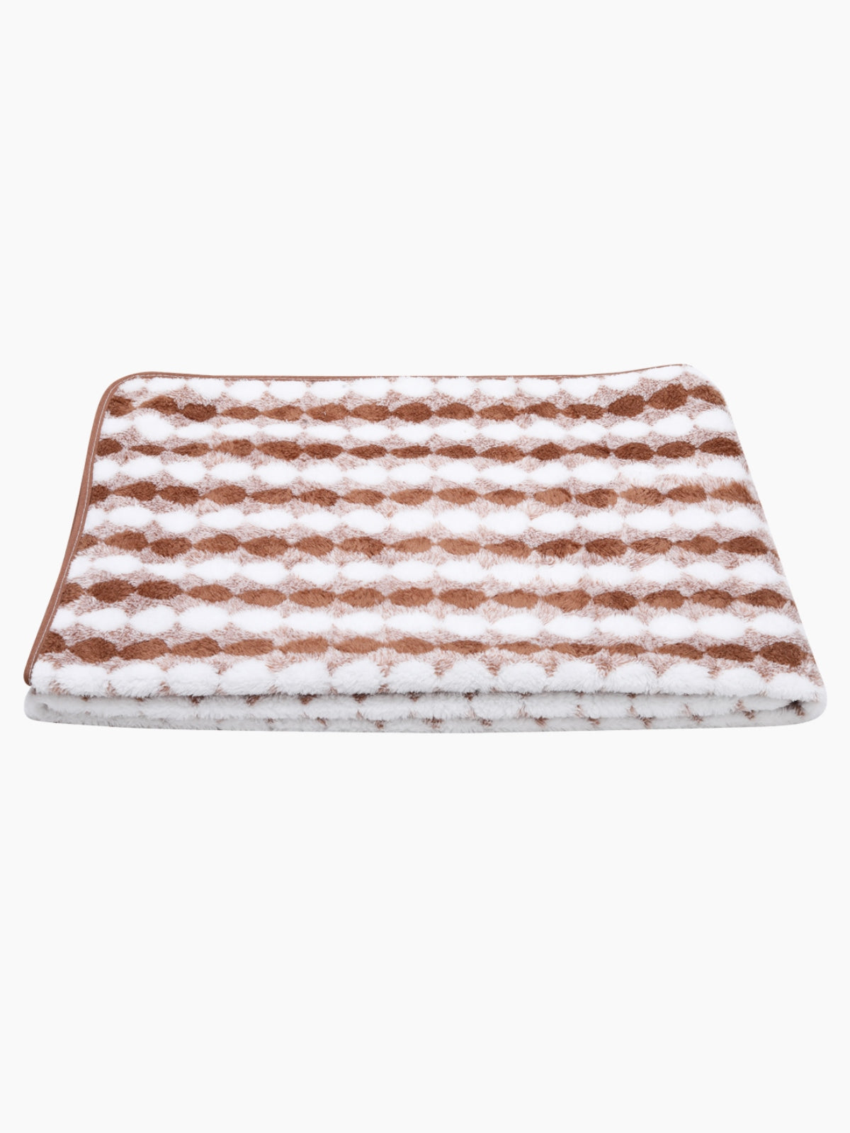 Set of 3 Brown & White Solid Microfiber Towels