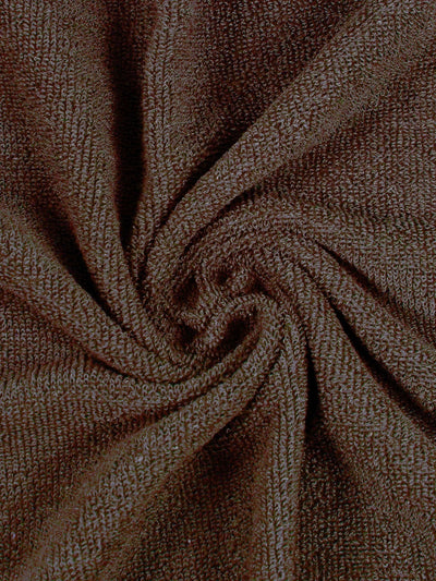 Set of 1 Coffee Brown Solid Cotton Towels
