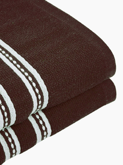Set of 1 Coffee Brown Solid Cotton Towels