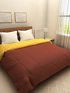 Solid 200 GSM Reversible AC Comforter for Double Bed - Brown & Yellow