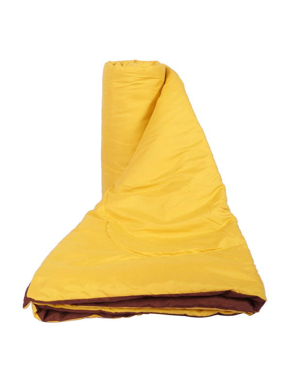 Solid 200 GSM Reversible AC Comforter for Double Bed - Brown & Yellow