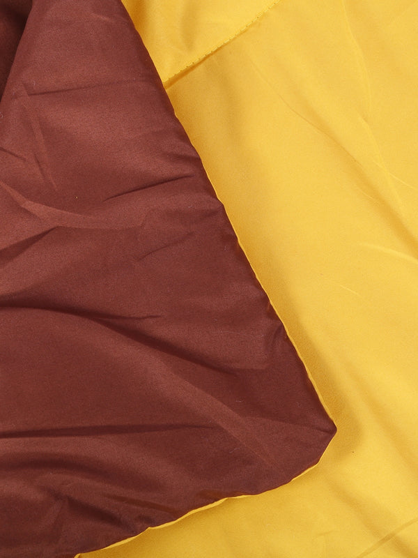 Solid 200 GSM Reversible AC Comforter for Double Bed - Brown & Yellow