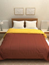 Solid 200 GSM Reversible AC Comforter for Double Bed - Brown & Yellow