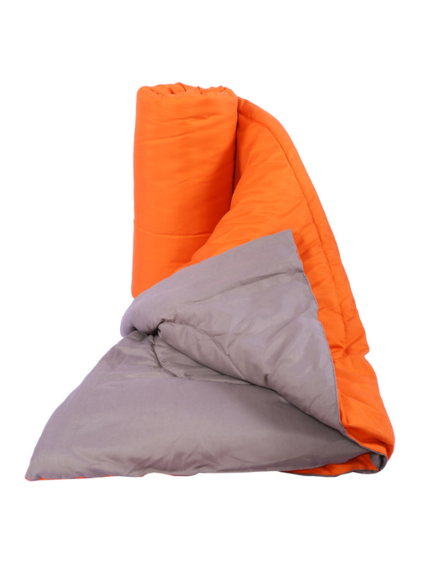Solid 200 GSM Reversible AC Comforter for Double Bed - Orange & Pink