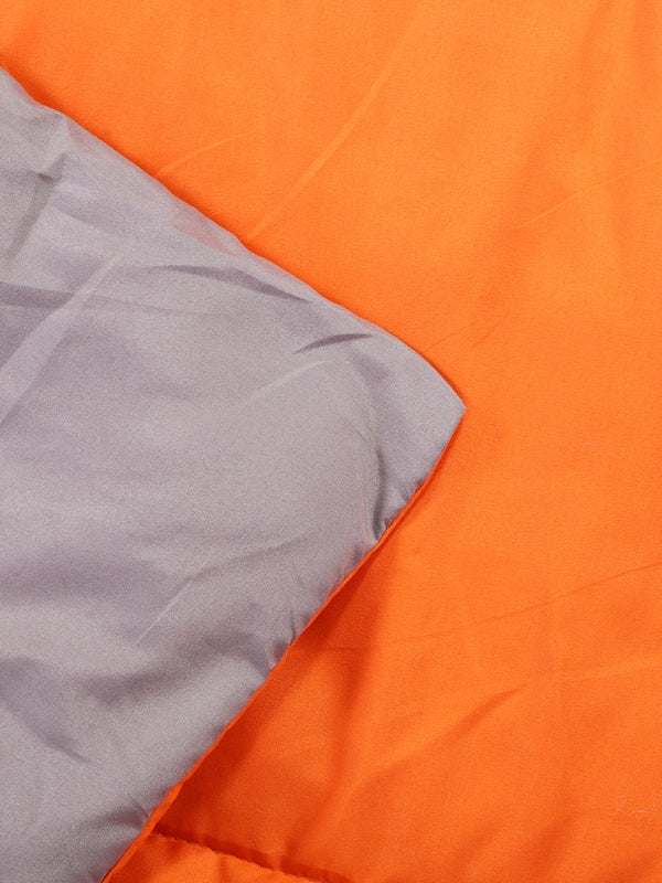 Solid 200 GSM Reversible AC Comforter for Double Bed - Orange & Pink