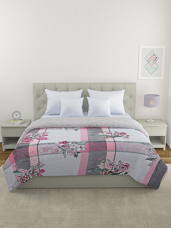 Multicolor Floral Patterned 200 GSM Reversible AC Comforter