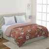 Brown Floral Patterned 200 GSM Reversible AC Comforter