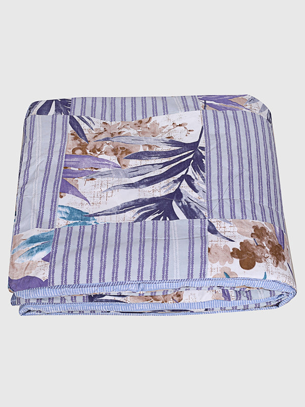 Blue Floral Patterned 200 GSM Reversible AC Comforter