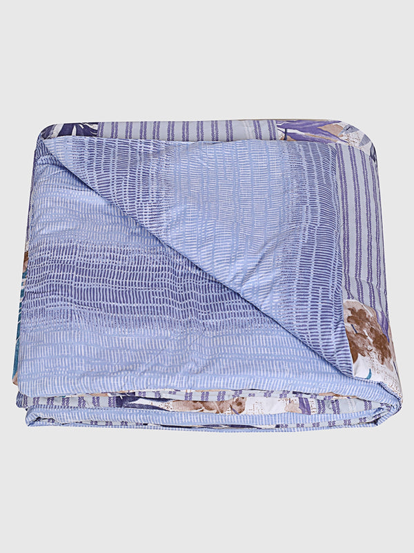 Blue Floral Patterned 200 GSM Reversible AC Comforter