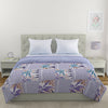 Blue Floral Patterned 200 GSM Reversible AC Comforter