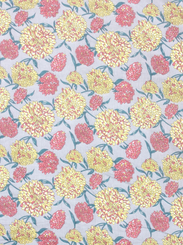 Grey & Yellow Cotton Double Bed Dohar