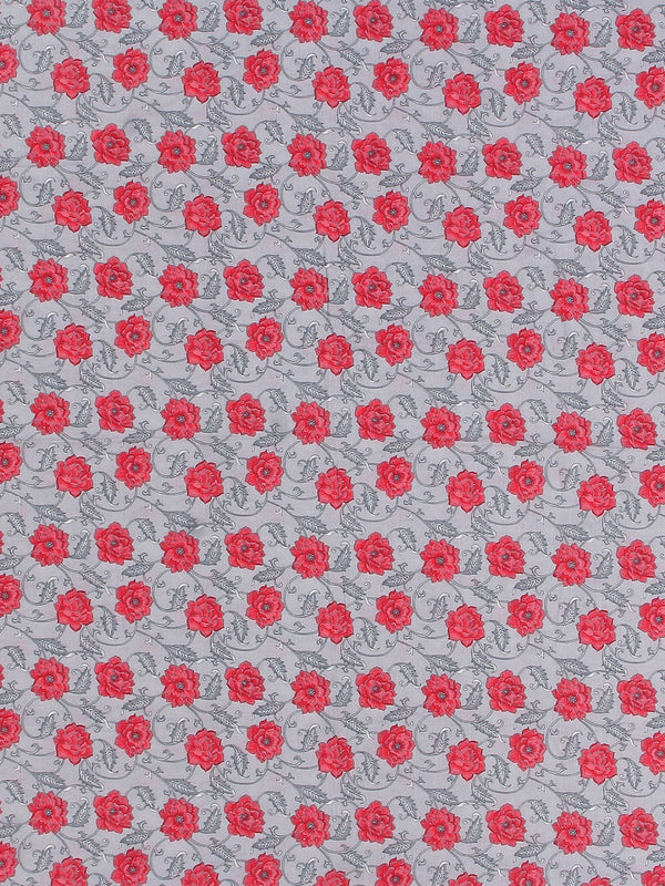 Grey & Red Cotton Single Bed Dohar