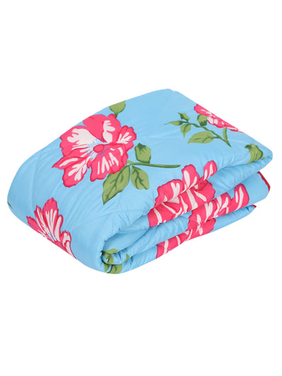 Romee Blue & Pink Floral Patterned 210 Gsm Reversible Ac Comforter