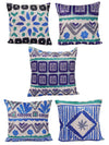 Blue & White Set of 5 Cushion Covers