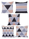 Blue & Peach Set of 5 Cushion Covers