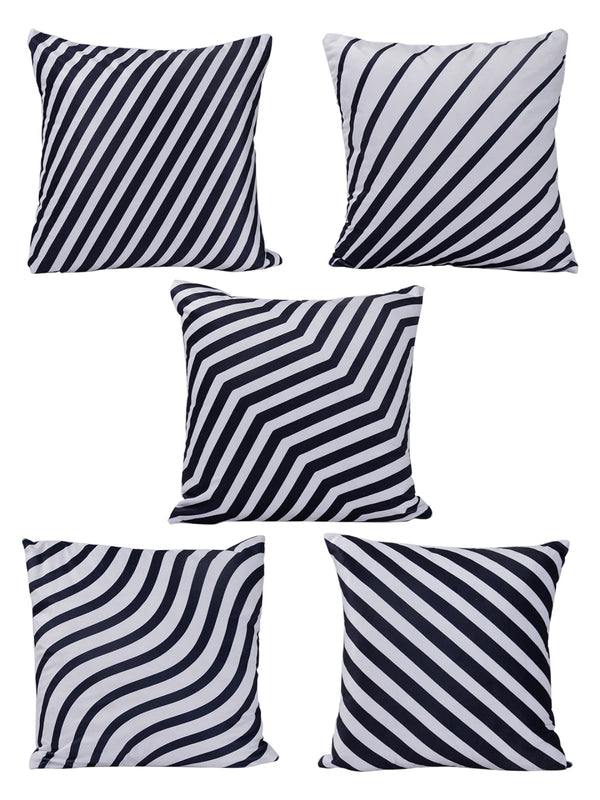 White & Black Set of 5 Cushion Covers