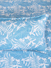Blue & Off White Floral Patterned Reversible Double Bed Cover With 2 Pillow Covers
