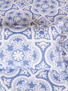 Blue & Off White Ethnic Motifs Patterned Reversible Double Bed Cover With 2 Pillow Covers