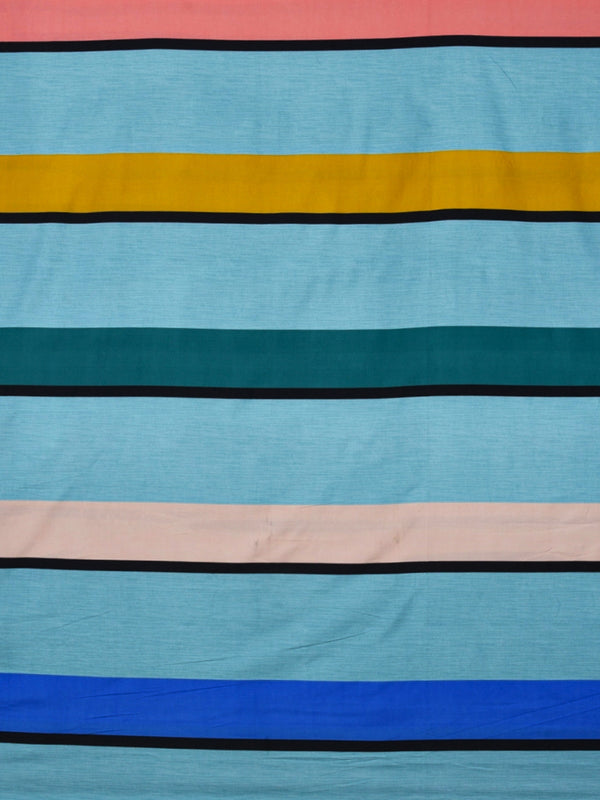 Blue Geometric Patterned 210 TC Queen Bedsheet with 2 Pillow Covers