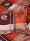 ROMEE Brown & Rust Check 150 TC King Bedsheet with 2 Pillow Covers