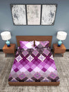 Violet Ethnic Motifs Patterned 210 TC Queen Bedsheet with 2 Pillow Covers