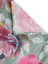 Green & Pink Floral Patterned 210 TC Queen Bedsheet with 2 Pillow Covers