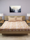 210 TC Beige & Gold Bedsheet with 2 Pillow Covers
