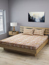 210 TC Beige & Gold Bedsheet with 2 Pillow Covers
