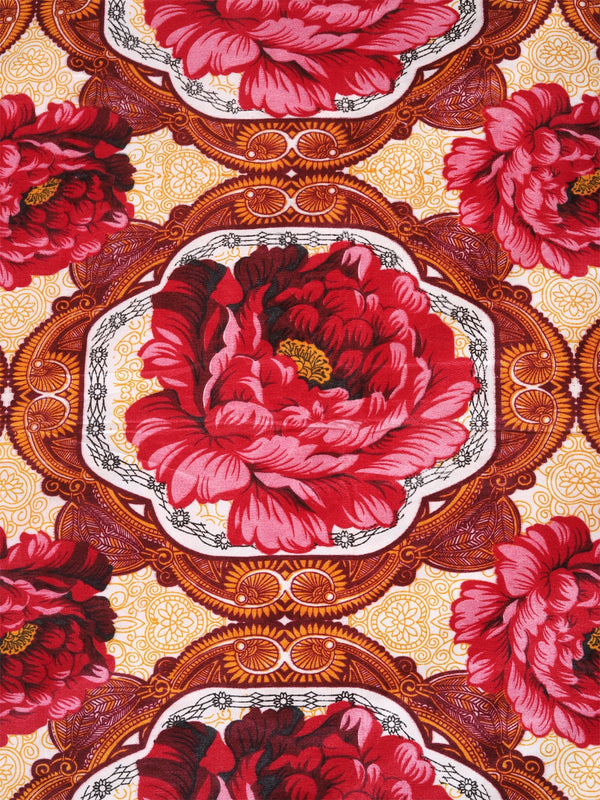 144 TC Red Bedsheet with 2 Pillow Covers