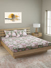 250 TC Green & Pink Bedsheet with 2 Pillow Covers