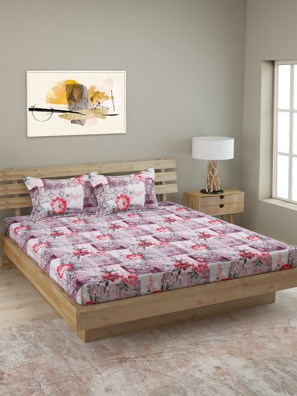 250 TC Multicolour Bedsheet with 2 Pillow Covers