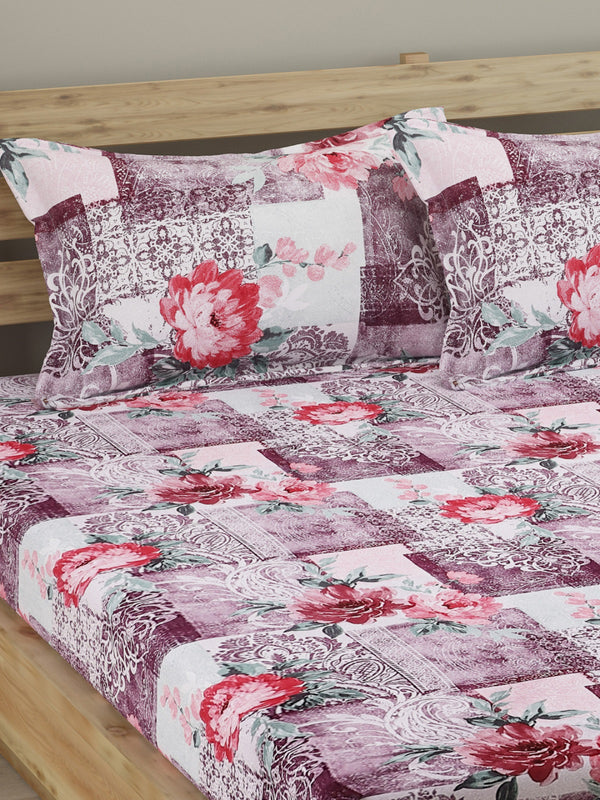 250 TC Multicolour Bedsheet with 2 Pillow Covers