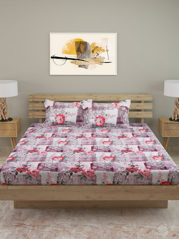250 TC Multicolour Bedsheet with 2 Pillow Covers