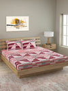 250 TC Peach & Off White Bedsheet with 2 Pillow Covers