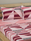 250 TC Peach & Off White Bedsheet with 2 Pillow Covers