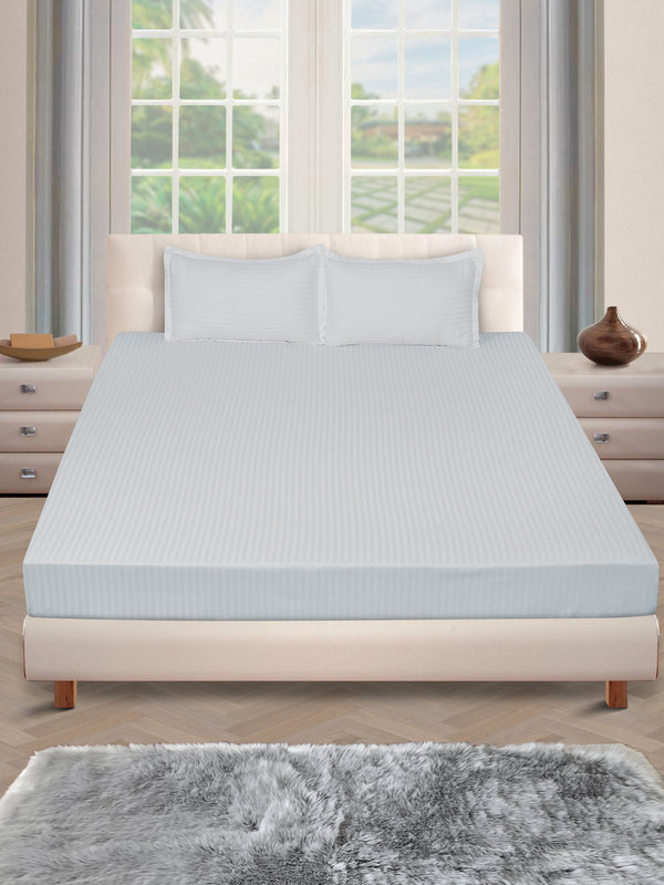 250 TC Silver Grey Bedsheet with 2 Pillow Covers