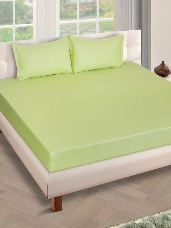 250 TC Green Bedsheet with 2 Pillow Covers