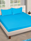 Sky Blue 250 TC Bedsheet with 2 Pillow Covers