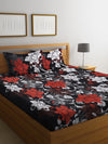 144 TC Black Double Bedsheet with 2 Pillow Covers