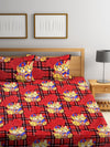 144 TC Red Double Bedsheet with 2 Pillow Covers